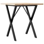 Vidaxl table � manger cadre en x 60x60x75, 5cm bois de pin massif acier