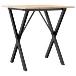 Vidaxl table � manger cadre en x 70x70x75 cm bois de pin massif acier