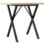 Vidaxl table � manger cadre en x 80x50x75, 5cm bois de pin massif acier