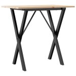 Vidaxl table � manger cadre en x 80x50x75 cm bois de pin massif acier