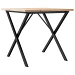 Vidaxl table à manger cadre en x 90x90x75, 5cm bois de pin massif acier Vidaxl table à manger cadre en x 90x90x75, 5cm bois de pin massif acier