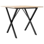 Vidaxl table à manger cadre en x 90x90x75 cm bois de pin massif acier Vidaxl table à manger cadre en x 90x90x75 cm bois de pin massif acier