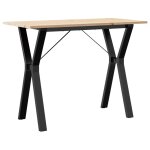 Vidaxl table � manger cadre en y 100x50x75 cm bois de pin massif acier