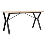 Vidaxl table � manger cadre en y 140x80x75 cm bois de pin massif acier