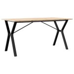 Vidaxl table à manger cadre en y 160x80x75 cm bois de pin massif acier Vidaxl table à manger cadre en y 160x80x75 cm bois de pin massif acier