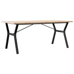 Vidaxl table à manger cadre en y 180x90x75, 5 cm bois pin massif acier Vidaxl table à manger cadre en y 180x90x75, 5 cm bois pin massif acier