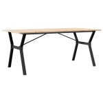 Vidaxl table à manger cadre en y 180x90x75 cm bois de pin massif acier Vidaxl table à manger cadre en y 180x90x75 cm bois de pin massif acier