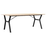 Vidaxl table � manger cadre en y 200x100x75cm bois de pin massif acier