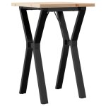 Vidaxl table � manger cadre en y 50x50x75, 5cm bois de pin massif acier