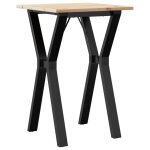 Vidaxl table � manger cadre en y 50x50x75 cm bois de pin massif acier