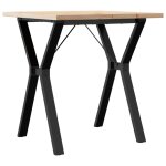 Vidaxl table � manger cadre en y 70x70x75, 5cm bois de pin massif acier