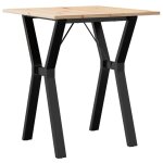 Vidaxl table à manger cadre en y 70x70x75 cm bois de pin massif acier Vidaxl table à manger cadre en y 70x70x75 cm bois de pin massif acier