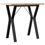 Vidaxl table � manger cadre en y 80x50x75, 5cm bois de pin massif acier