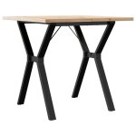 Vidaxl table � manger cadre en y 80x80x75, 5cm bois de pin massif acier