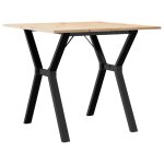 Vidaxl table  manger cadre en y 80x80x75 cm bois de pin massif acier