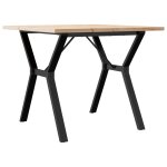 Vidaxl table � manger cadre en y 90x90x75, 5cm bois de pin massif acier