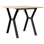 Vidaxl table à manger cadre en y 90x90x75 cm bois de pin massif acier Vidaxl table à manger cadre en y 90x90x75 cm bois de pin massif acier