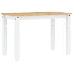 Vidaxl table � manger corona blanc 112x60x75 cm bois massif de pin