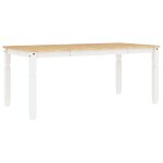 Vidaxl table � manger corona blanc 180x90x75 cm bois massif de pin