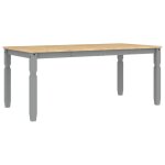 Vidaxl table  manger corona gris 180x90x75 cm bois massif de pin