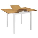 Vidaxl table � manger extensible blanc (80 - 120)x80x74 cm mdf
