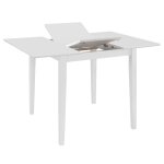 Vidaxl table � manger extensible blanc (80 - 120)x80x74 cm mdf