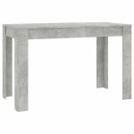 Vidaxl table � manger gris b�ton 120x60x76 cm bois d'ing�nierie