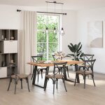 Vidaxl table à manger marron clair 180x100x74 cm bois de chêne massif Vidaxl table à manger marron clair 180x100x74 cm bois de chêne massif