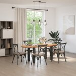 Vidaxl table � manger marron clair bois de ch�ne massif ovale