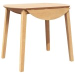 Vidaxl table � manger naturel bois massif et caoutchouc