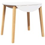 Vidaxl table � manger naturel bois massif et caoutchouc