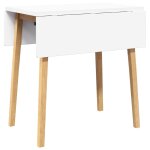 Vidaxl table  manger naturel bois massif et caoutchouc