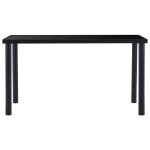 Vidaxl table  manger noir 140x70x75 cm verre tremp