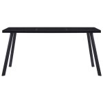 Vidaxl table  manger noir 180x90x75 cm verre tremp