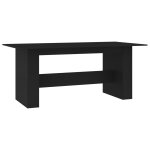 Vidaxl table  manger noir 180x90x76 cm bois d?ingnierie
