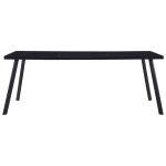 Vidaxl table  manger noir 200x100x75 cm verre tremp