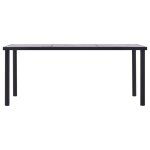 Vidaxl table  manger noir et gris bton 180x90x75 cm mdf