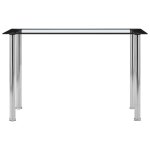 Vidaxl table � manger noir et transparent 120x60x75 cm verre tremp�