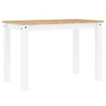 Vidaxl table � manger panama blanc 112x60x75 cm bois massif de pin