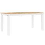 Vidaxl table � manger panama blanc 160x80x75 cm bois massif de pin