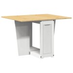 Vidaxl table  manger papillon pliable corona blanc bois de pin massif