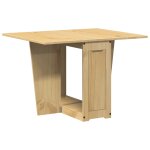 Vidaxl table  manger papillon pliable corona cire marron bois de pin