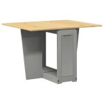 Vidaxl table  manger papillon pliable corona gris bois de pin massif