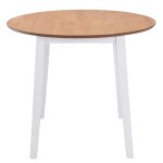 Vidaxl table  manger ronde  abattant mdf blanc