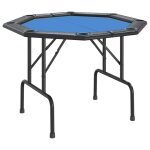 Vidaxl table de poker pliable 8 joueurs bleu 108x108x75 cm
