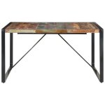 Vidaxl table � manger 140x140x75 cm bois de r�cup�ration massif