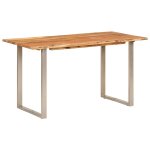 Vidaxl table de salle � manger 140x70x76 cm bois d'acacia solide