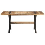 Vidaxl table de salle  manger 160x80x76 cm bois de manguier brut