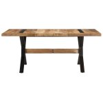 Vidaxl table de salle  manger 180x90x76 cm bois de manguier brut