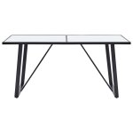 Vidaxl table de salle � manger blanc 160x80x75 cm verre tremp�